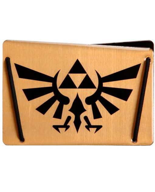 CARTERA METALICA ZELDA LOGO TRIFUERZA DORADA