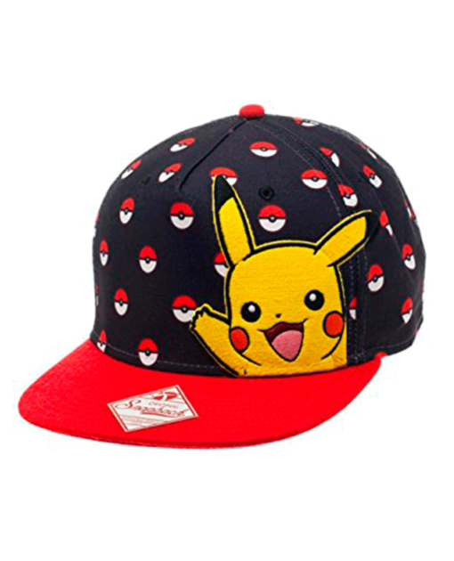 GORRA SNAPBACK POKEMON PIKACHU Y POKEBOLAS NEGRA - Image 2