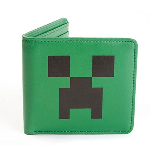 CARTERA DE PIEL MINECRAFT CREEPER FACE VERDE