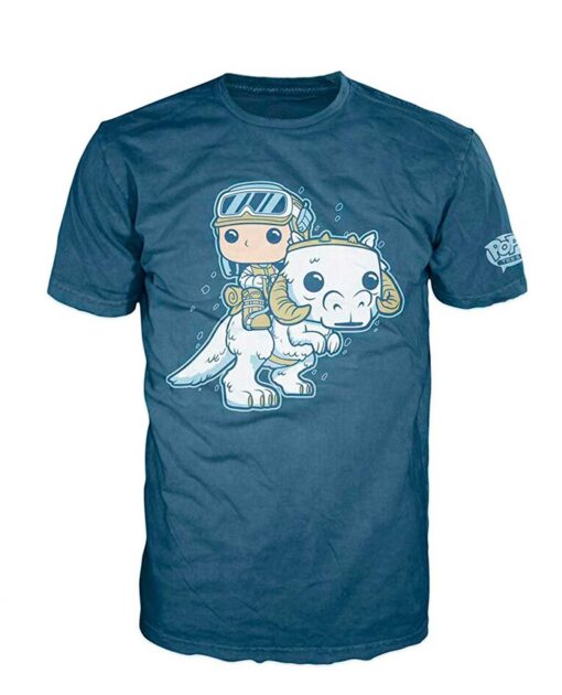 PLAYERA STAR WARS POP LUKE SKYWALKER Y TAUNTAUN AZUL MEDIANA