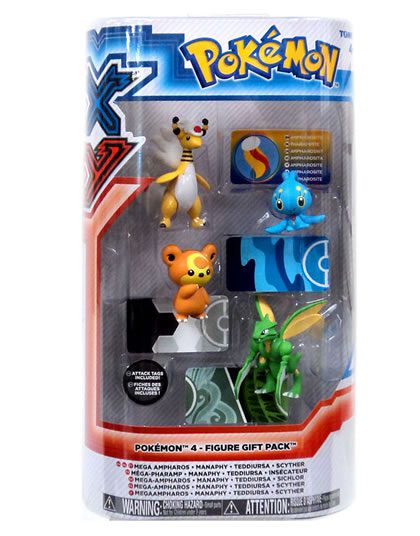 POKEMON XY4 FIGURE PACK MEGA AMPHAROS MANAPHY TEDDIURSA SCYTHER - Image 2