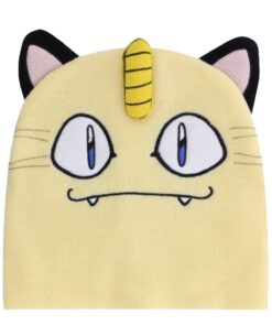 GORRO BEANIE POKEMON ROSTRO MEOWTH BEIGE