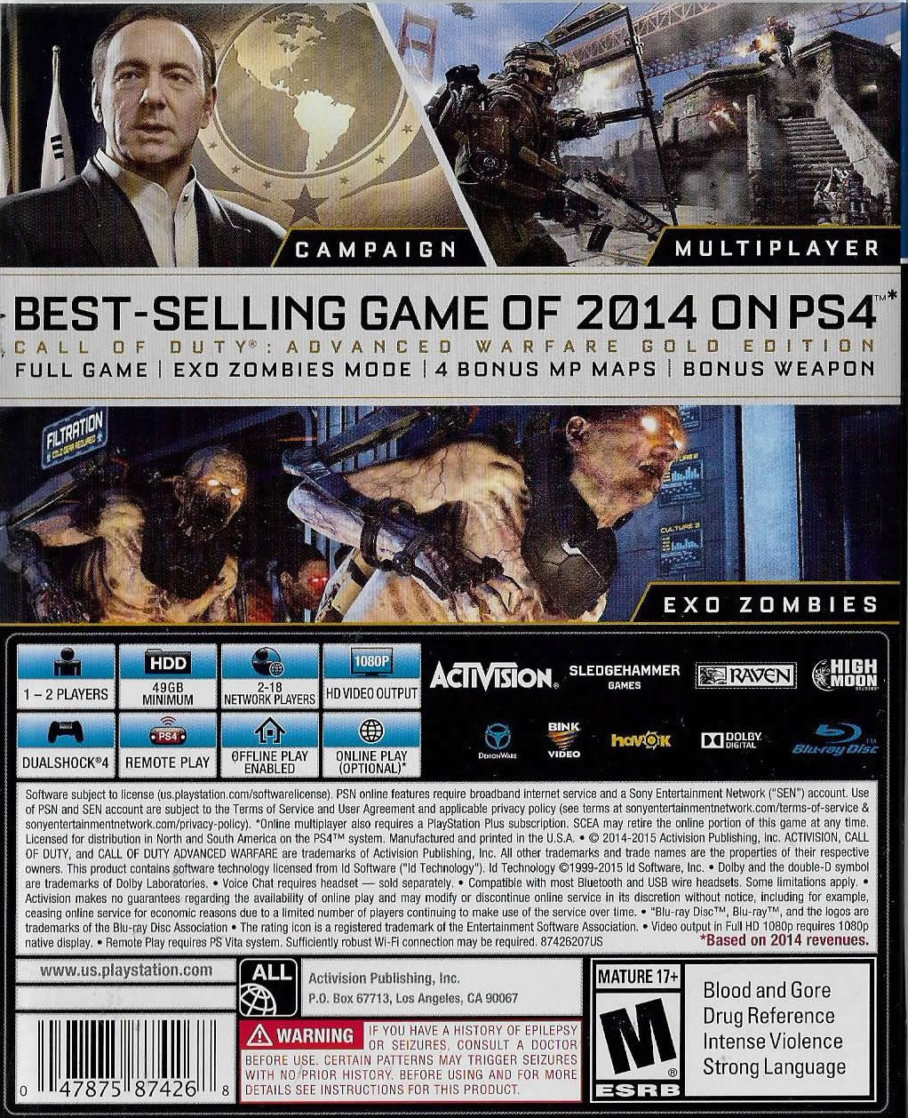CALL OF DUTY ADVANCED WARFARE GOLD EDITION – Gameplanet