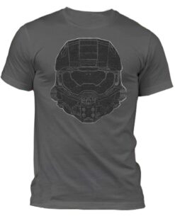 PLAYERA HALO CASCO MASTERCHIEF GRIS GRANDE