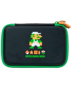 ESTUCHE RIGIDO NINTENDO 3DS SUPER MARIO LUIGI PIXEL NEGRO