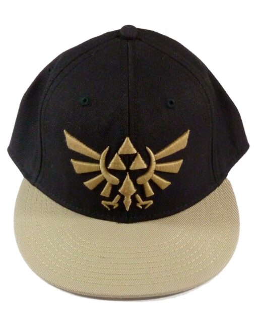 GORRA SNAPBACK THE LEGEND OF ZELDA HYRULE CREST NEGRA CON BEIGE