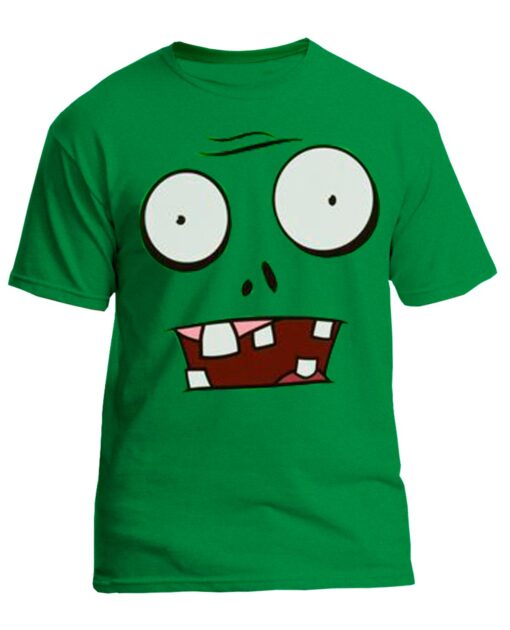 PLAYERA PLANTS VS ZOMBIES CARA ZOMBIE VERDE UNITALLA