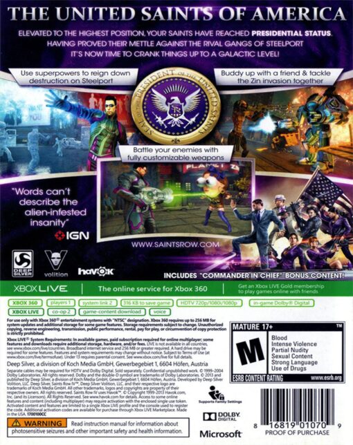 SAINTS ROW IV COMMANDER IN CHIEF PACK - Image 2