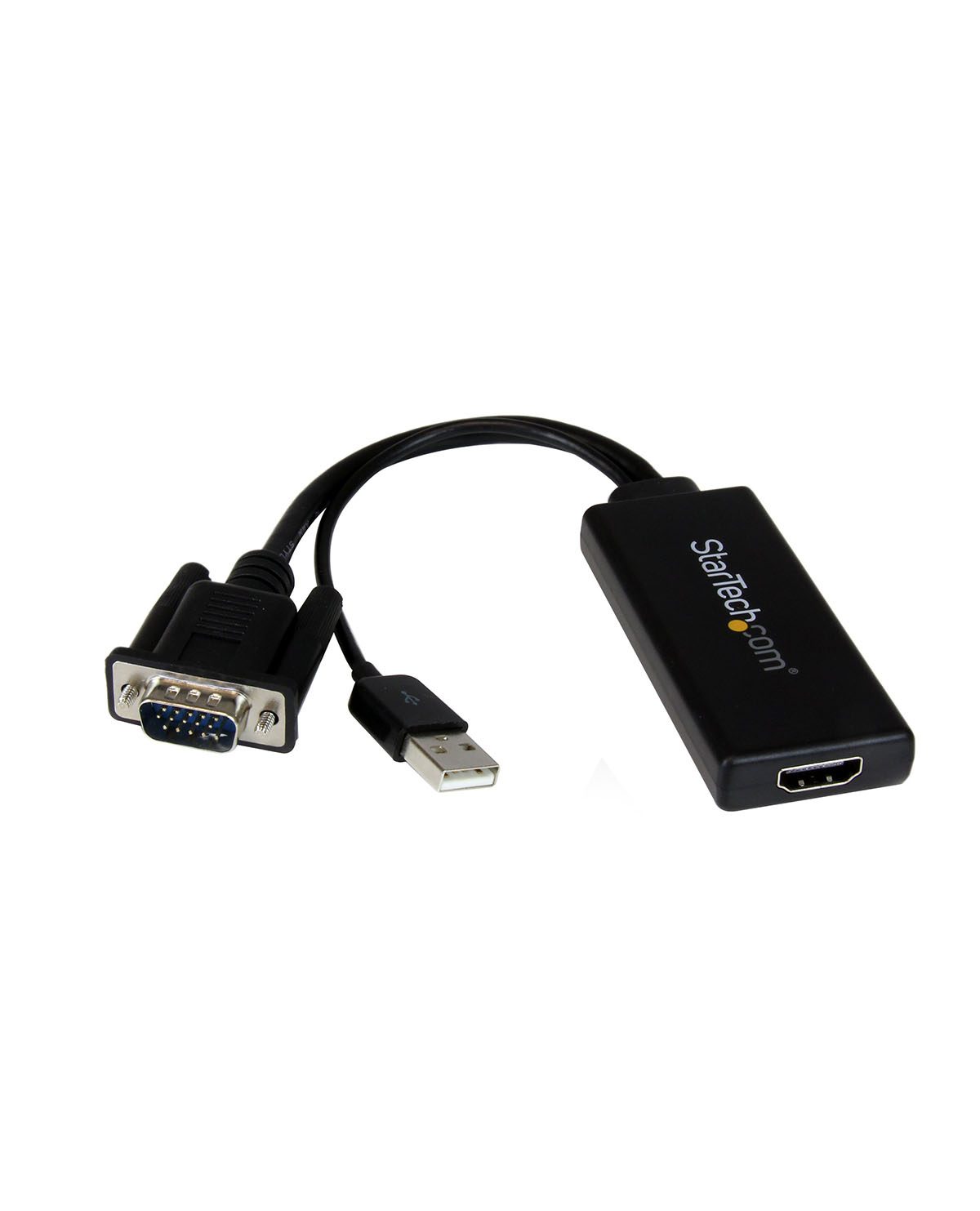 StarTech VGA to HDMI Portable Adapter Converter w USB Audio & Power Video converter VGA HDMI black