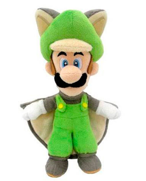 PELUCHE MARIO BROS LUIGI CON TRAJE DE ARDILLA 25 CM