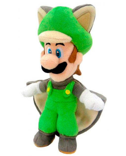 PELUCHE MARIO BROS LUIGI CON TRAJE DE ARDILLA 25 CM - Image 2