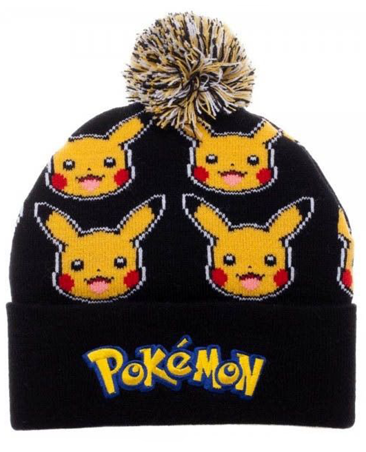 GORRO BEANIE POKEMON PIKACHU FACE NEGRO
