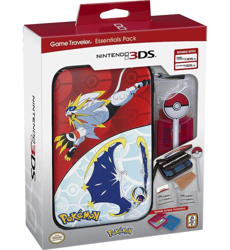 KIT RIGIDO NEW 3DS XL POKEMON SUN AND MOON AZUL Y ROJO