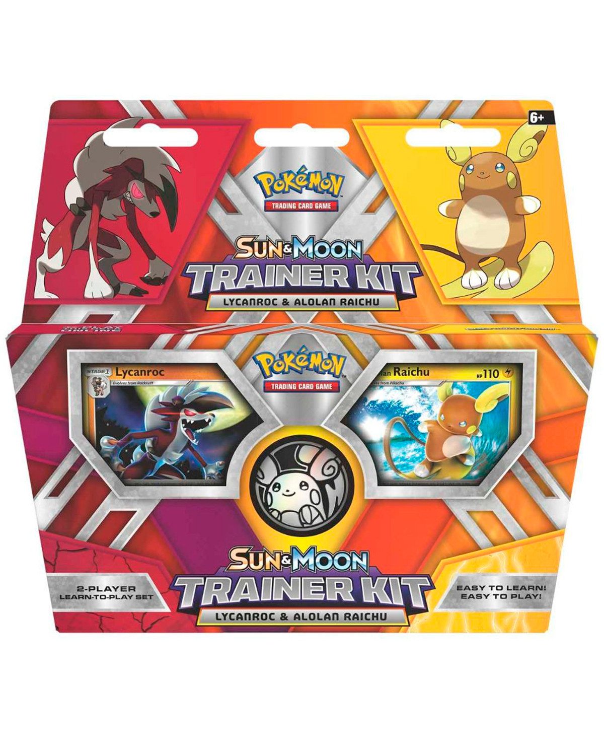 CAJA POKEMON TRADING CARD GAME SUN AND MOON TRAINER KIT LYCANROC AND