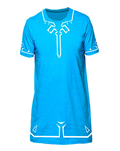 PLAYERA PARA DAMA THE LEGEND OF ZELDA BREATH OF THE WILD AZUL EXTRA GRANDE
