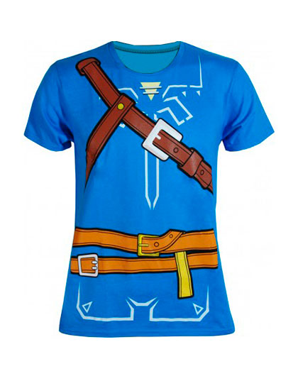 PLAYERA ZELDA BREATH OF THE WILD LINK COSPLAY AZUL CHICA