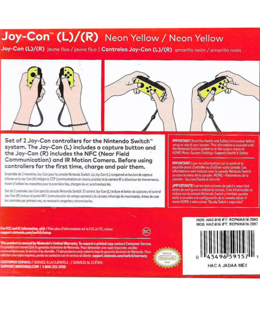 CONTROLES JOY CON L R AMARILLO NEON - Image 4