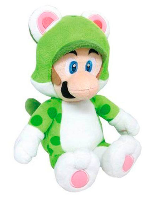 PELUCHE MARIO BROS LUIGI CON TRAJE DE GATO 36 CM - Image 3