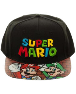 GORRA SNAPBACK SUPER MARIO Y LUIGI NEGRA