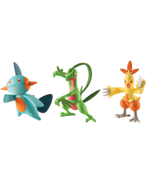 FIGURA POKEMON SET TRIPLE GROVYLE COMBUSKEN Y MARSHTOMP