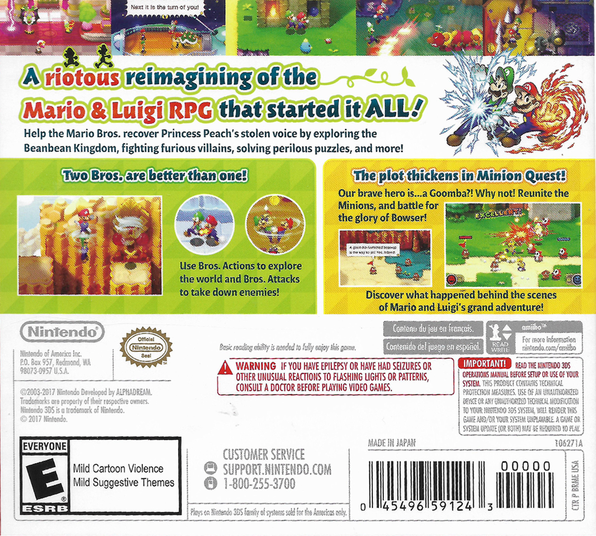 MARIO AND LUIGI SUPERSTAR SAGA PLUS BOWSERS MINIONS - Image 2