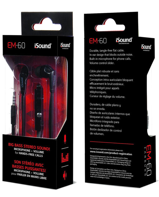 AUDIFONOS EARBUDS I SOUND EM 60 NEGROS - Image 2