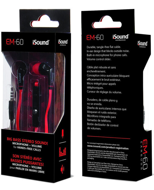 AUDIFONOS EARBUDS I SOUND EM 60 ROJOS - Image 2