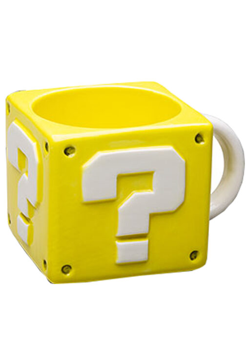 TAZA DE CERAMICA MOLDEADA SUPER MARIO QUESTION BLOCK