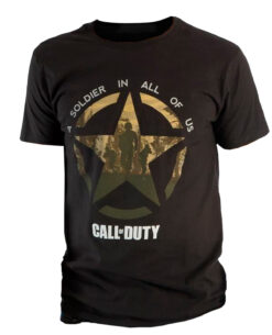 PLAYERA CALL OF DUTY A SOLDIER IN ALL OF US NEGRA GRANDE