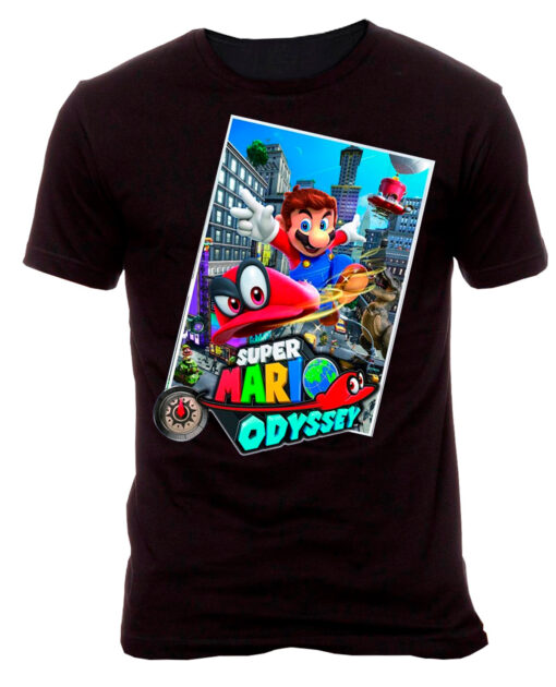 PLAYERA SUPER MARIO ODYSSEY NEGRA CHICA