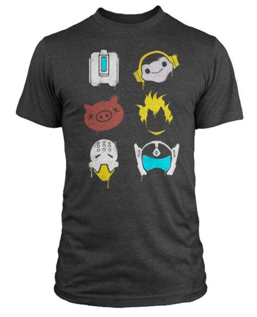 PLAYERA OVERWATCH BATTLE SPRAY GRIS MEDIANA