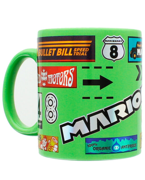 TAZA DE CERAMICA MARIO KART LETREROS