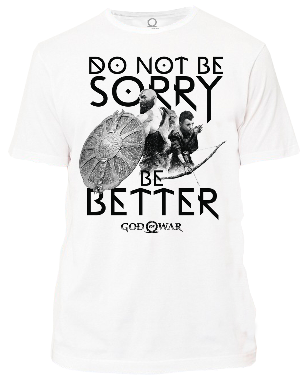 PLAYERA GOD OF WAR DO NOT BE SORRY BLANCA CHICA