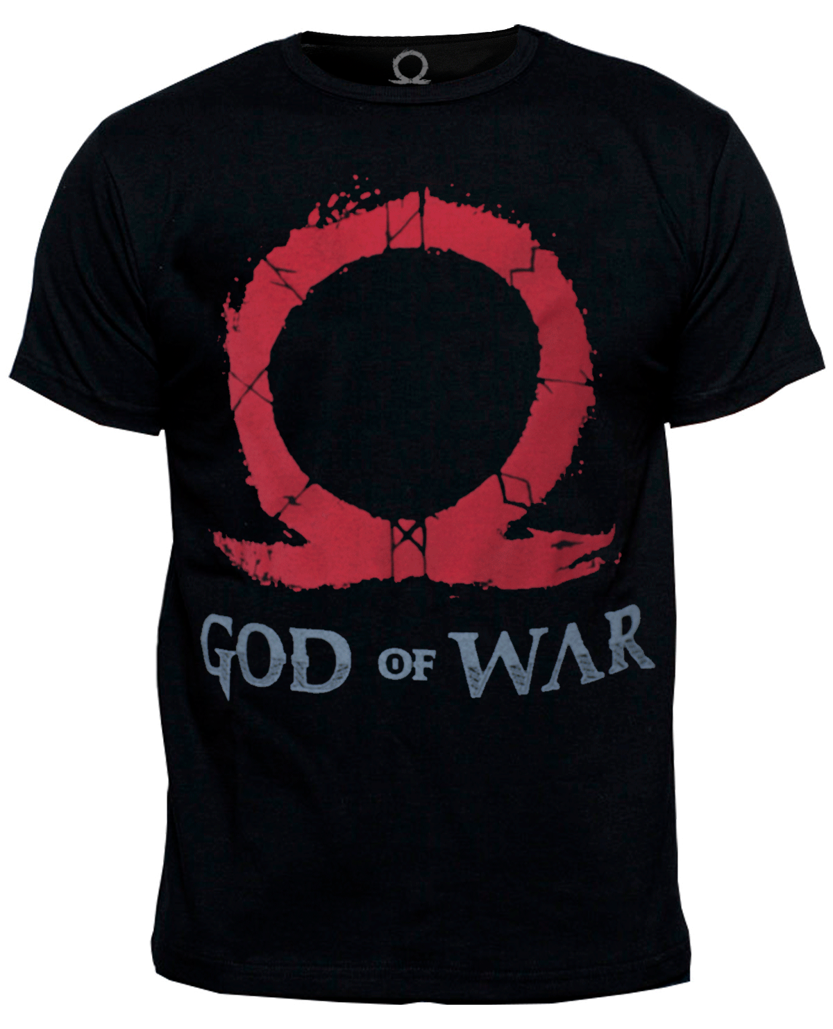 PLAYERA GOD OF WAR LOGO VERTICAL NEGRA GRANDE