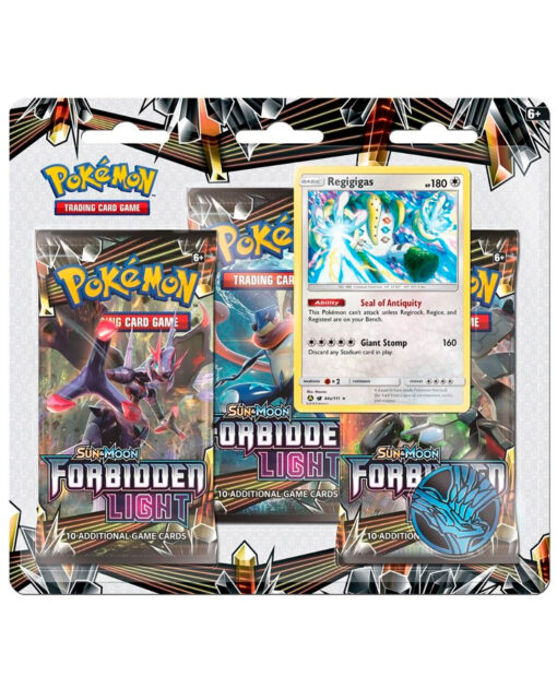 TRIPLE SOBRE POKEMON TRADING CARD GAME SUN AND MOON FORBIDDEN LIGHT REGIGIGAS