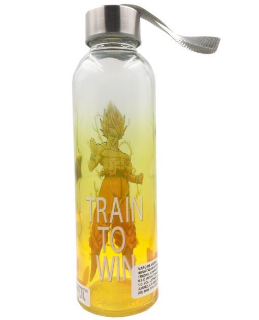 BOTELLA DE VIDRIO DRAGON BALL Z GOKU TRAIN TO WIN - Image 2