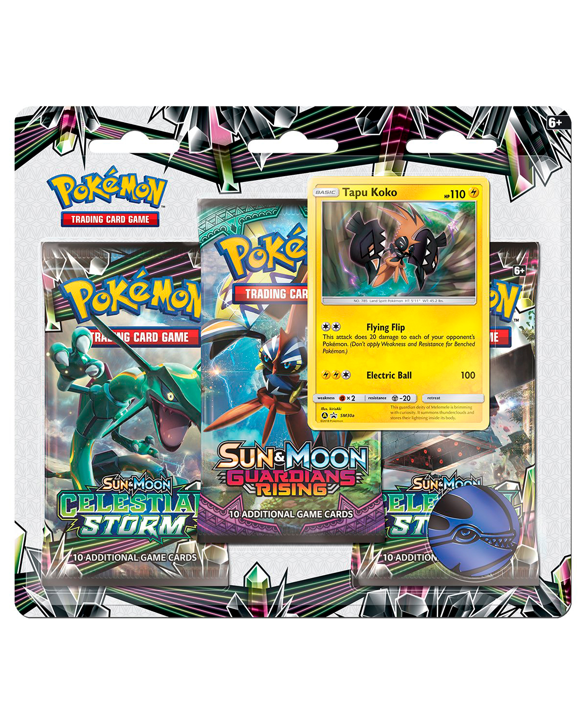 TRIPLE SOBRE POKEMON TRADING CARD GAME SUN AND MOON CELESTIAL STORM TAPU KOKO