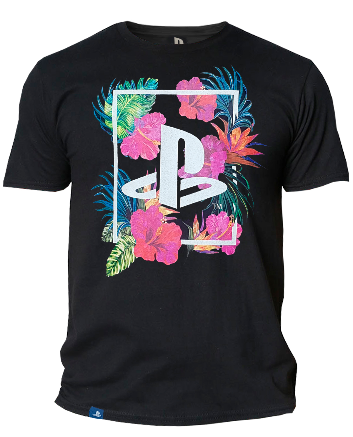 PLAYERA PLAYSTATION TROPICAL NEGRA CHICA