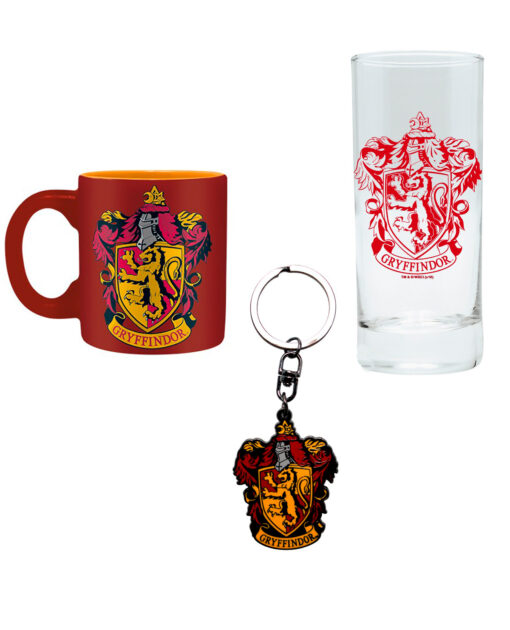 SET DE TAZA LLAVERO Y VASO HARRY POTTER GRYFFINDOR