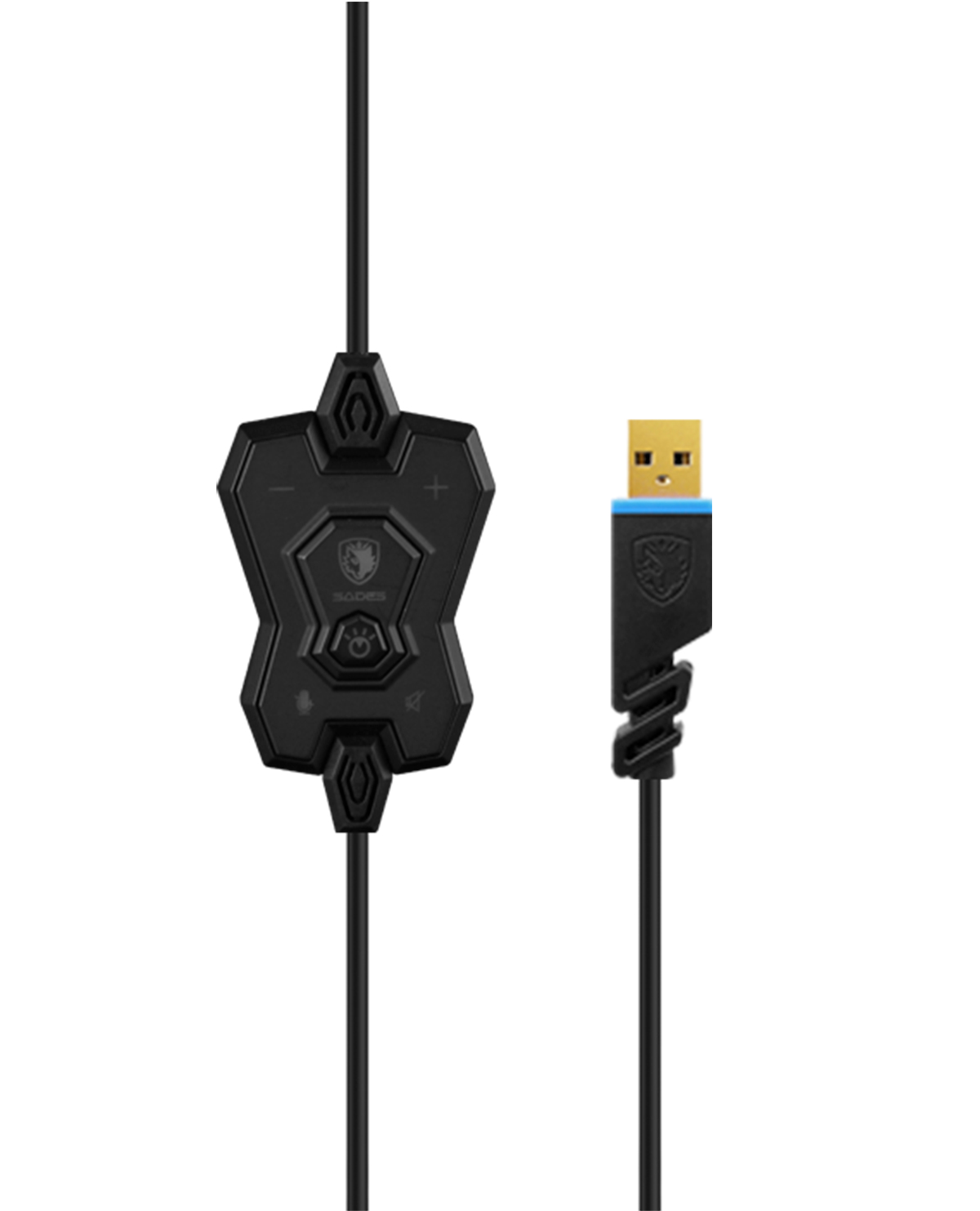 HEADSET PC SADES HAMMER NEGRO Y AZUL - Image 2