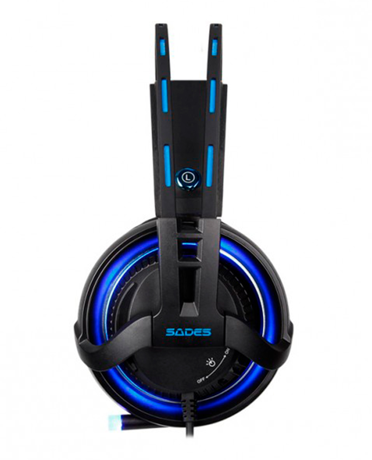 HEADSET PC SADES DIABLO NEGRO Y AZUL - Image 2