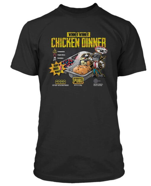 PLAYERA PUBG CHICKEN DINNER NEGRA GRANDE