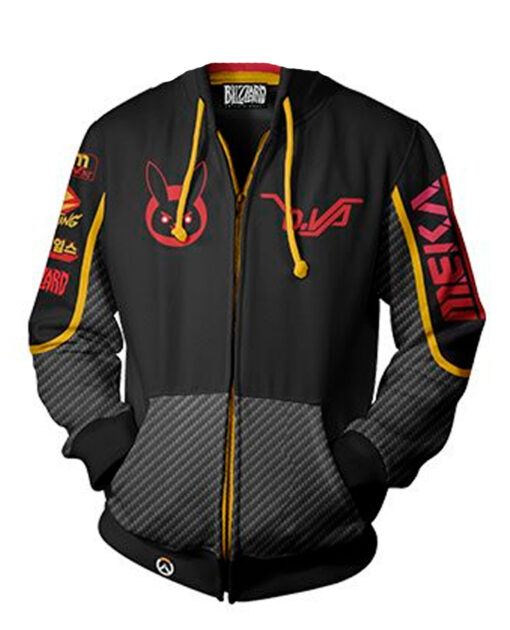 SUDADERA OVERWATCH D VA CARBON FIBER NEGRA EXTRA CHICA