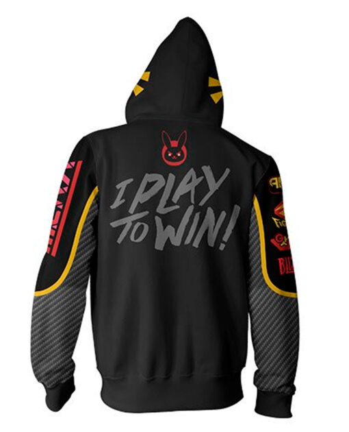 SUDADERA OVERWATCH D VA CARBON FIBER NEGRA EXTRA CHICA - Image 2