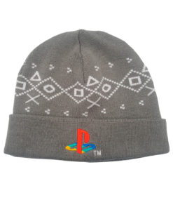 GORRO BEANIE PLAYSTATION NAVIDAD GRIS