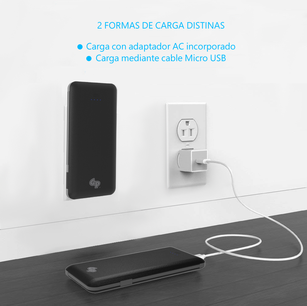 BATERIA RECARGABLE GP TODO EN UNO NEGRA 10000MAH - Image 2