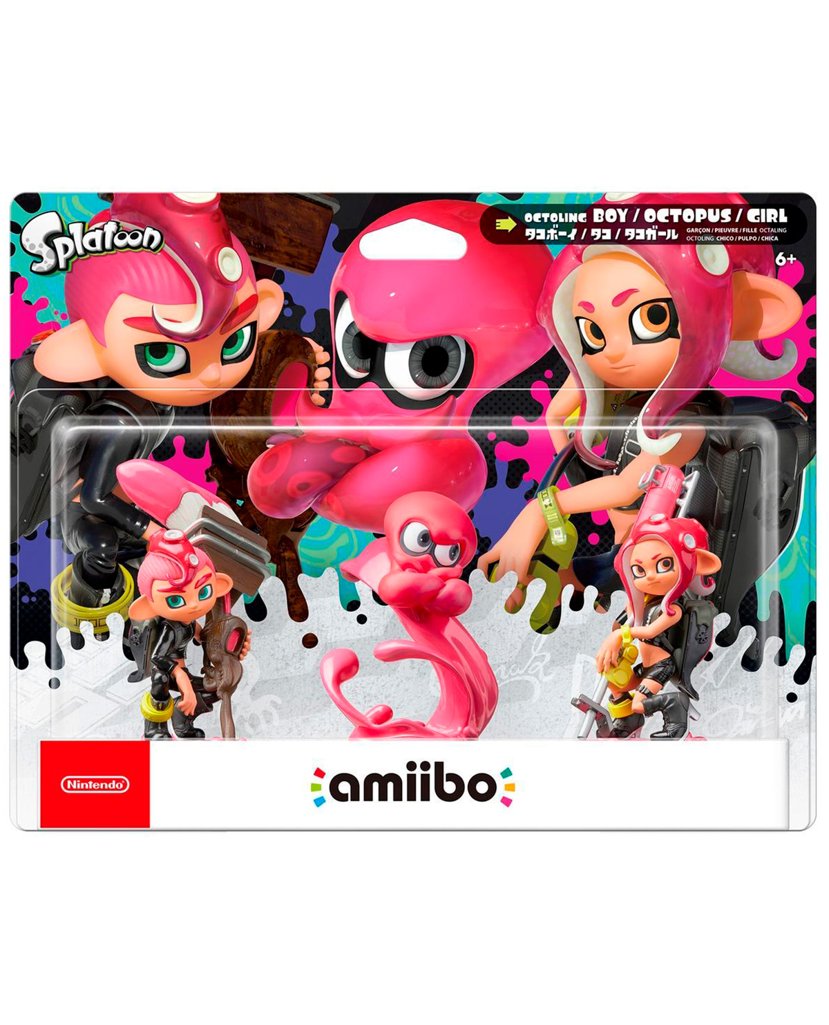 AMIIBO SPLATOON 2 INKLING BOY INKLING GIRL E INKLING SQUID ROSAS PAQUETE TRIPLE - Image 2