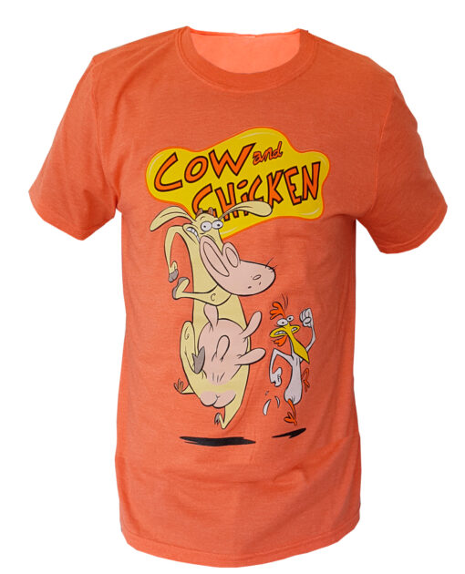 PLAYERA VACA Y EL POLLITO NARANJA CHICA