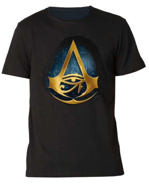 PLAYERA ASSASSINS CREED ORIGINS LOGO NEGRA MEDIANA