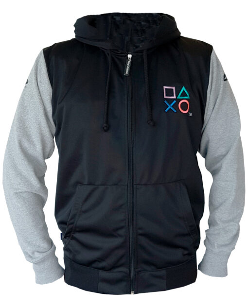 CHAMARRA DEPORTIVA PLAYSTATION ICONOS NEGRA MEDIANA